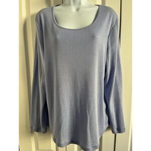 Chico’s Shimmering Blue Long Sleeve Top Women’s Size 2 NWT